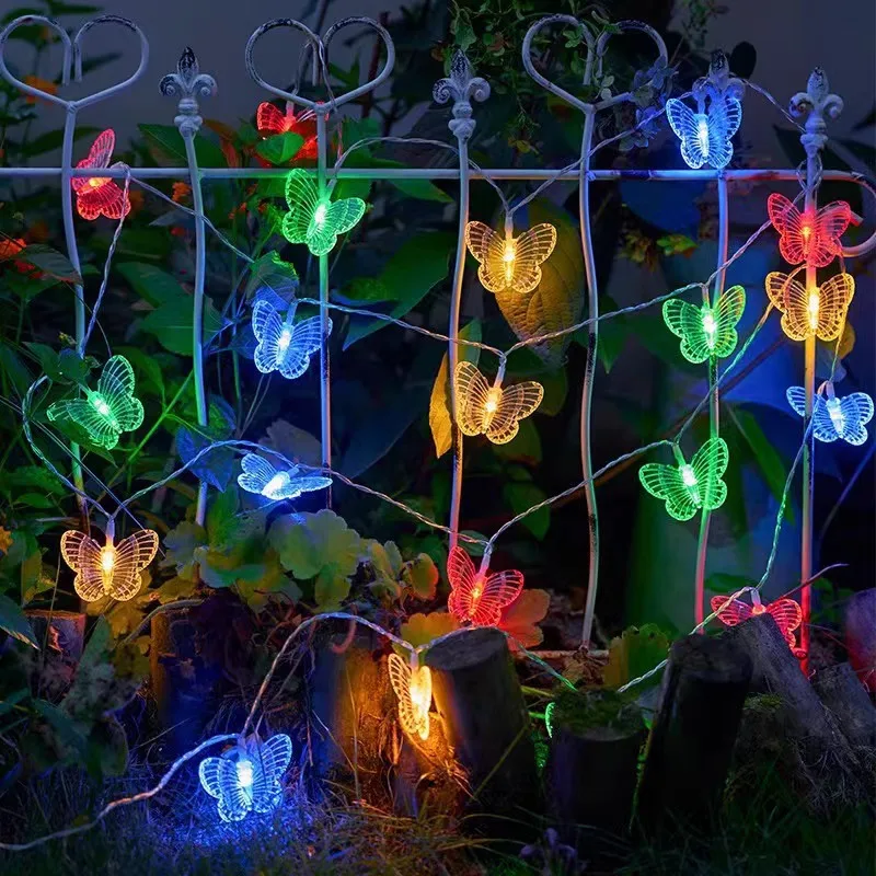 6M 40LEDS Bunte Schmetterling Lichterketten Für Urlaub Lichterkette Hof Garten Hochzeit Party Dekoration Zimmer Licht Dekor – Detail 16