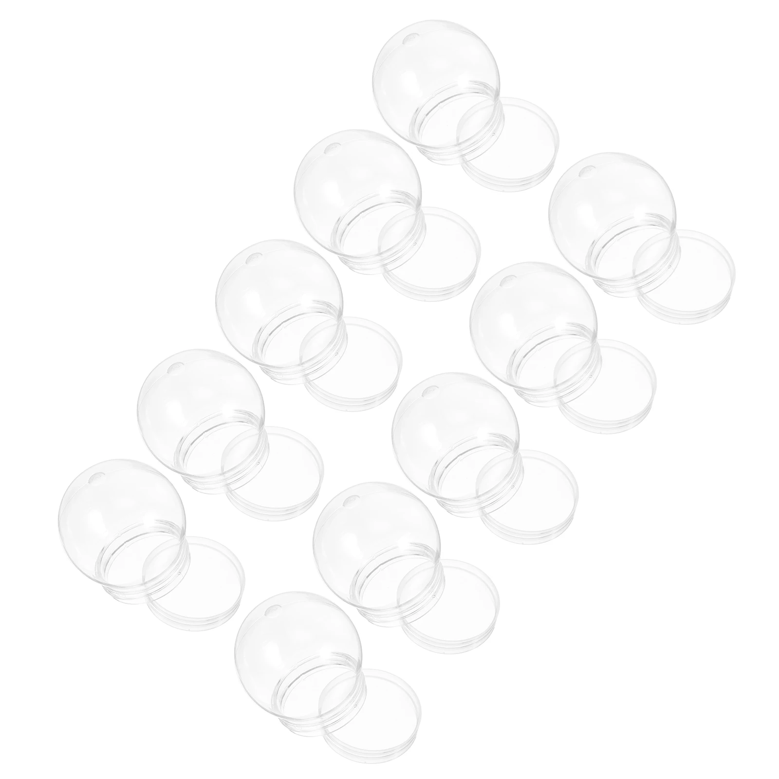 

10pcs Snow Accessories High Transparent Plastic Globes Christmas Decor Craft Supplies Empty Diy Water Round Shape Easy Operate