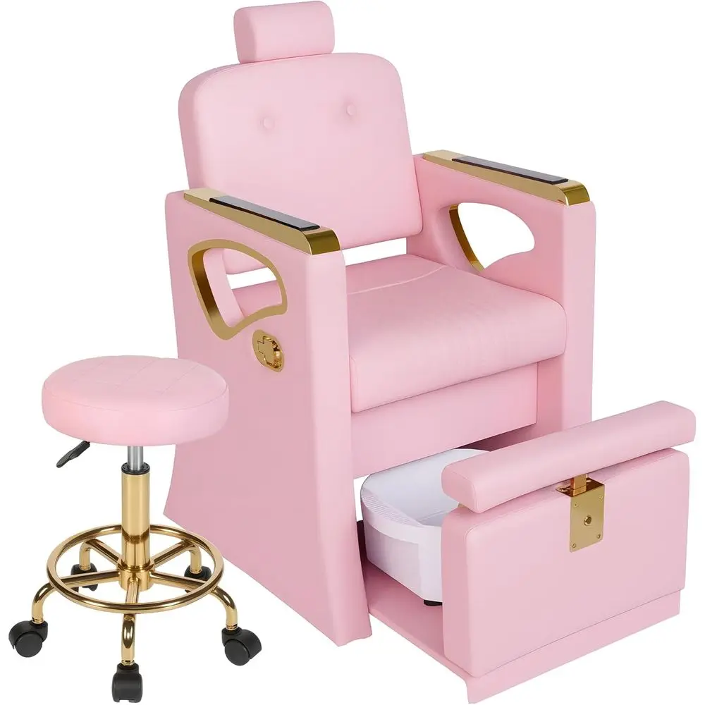 

Гидравлическое регулируемое педикюрное кресло с выдвижным табуретом, функцией наклона, массажной ванной и портативной спа-станцией