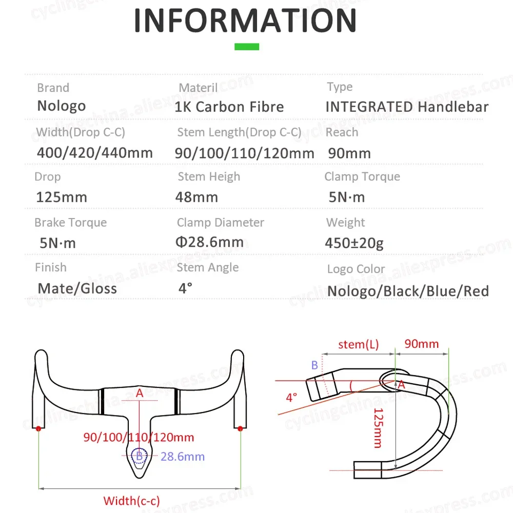 OEM Customization F10 1K Matte Full Carbon Fibre Integrated Road Handlebar High Quality Light Road Bent Handlebar Bicycle Parts