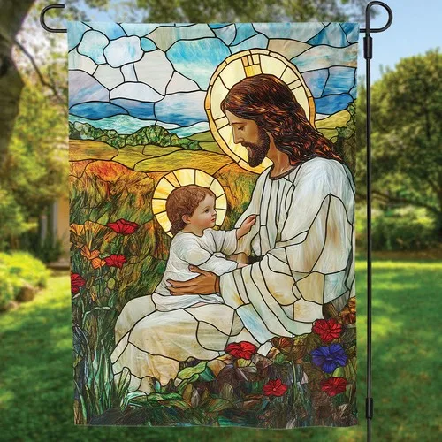 Jesus Blessing The Children Garden Flag Christian Nativity House Flag Yard Decor IIX WZZ yyi