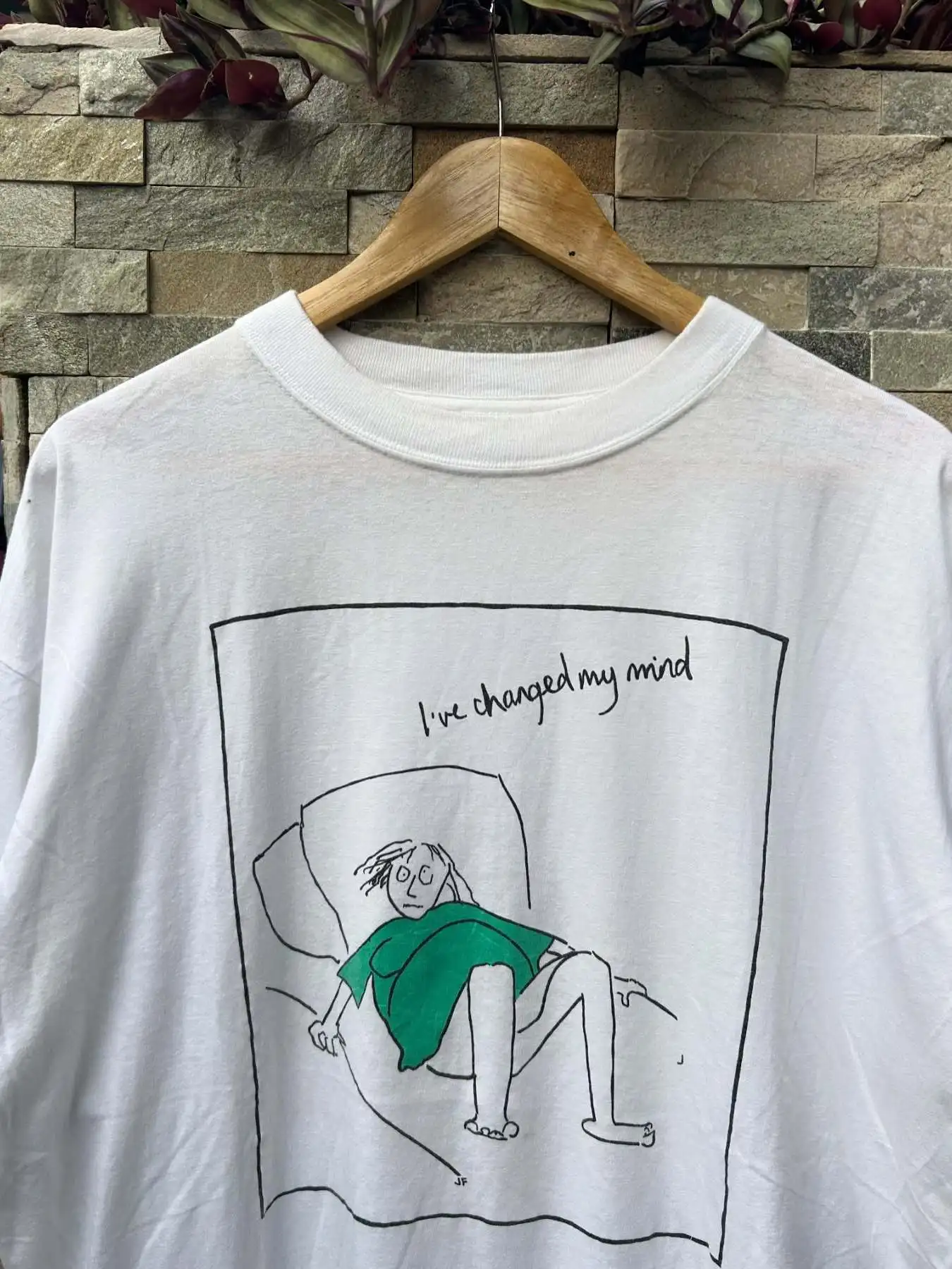 Healing Hand-Drawn Simple Line Fun Lazy Style Daily Short Sleeve T-Shirt Emotional Expression Cotton round Neck Men's Women's...