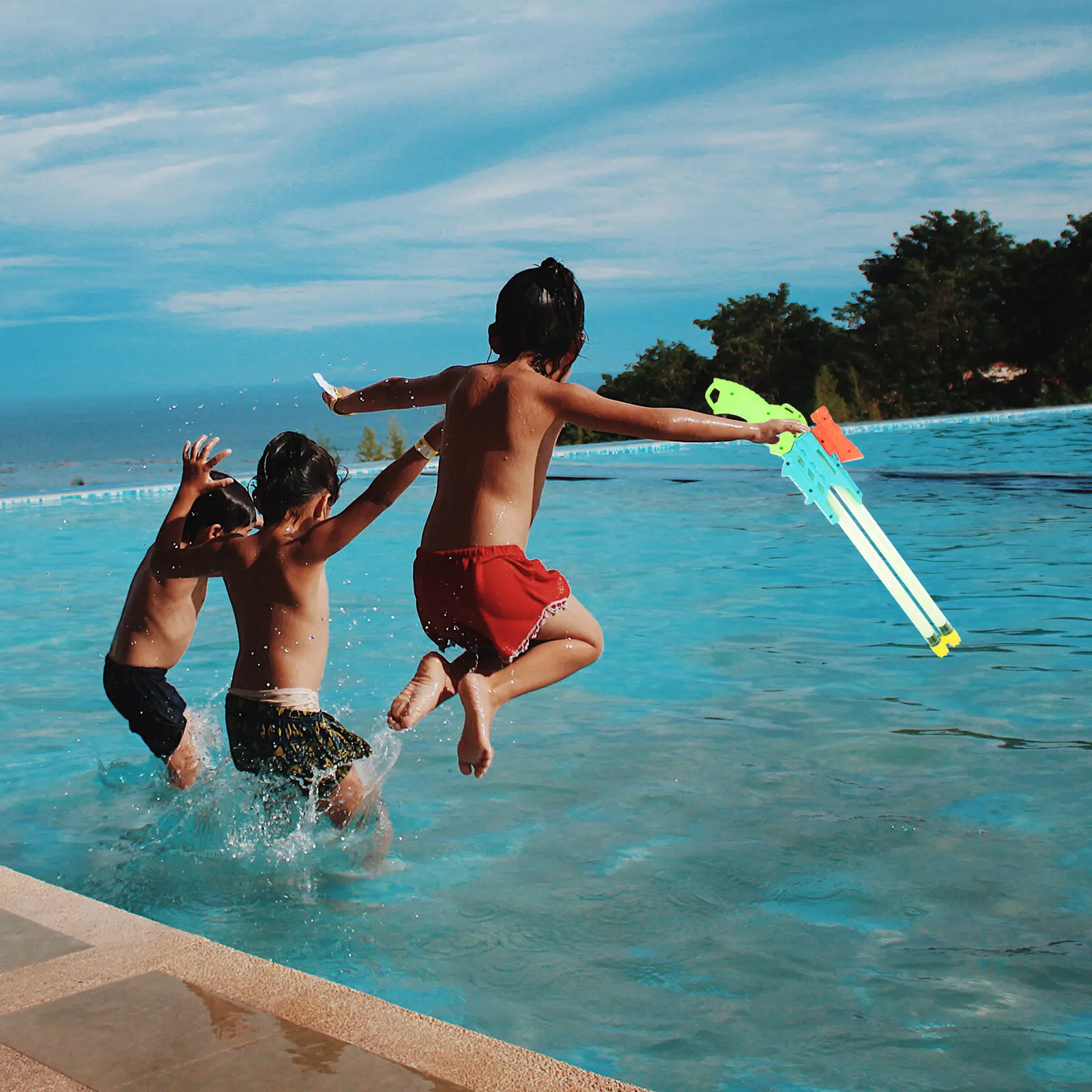 2 szt. Pistolety na wodę dla dzieci, kreskówkowe, na zewnątrz, na lato, do basenu, na plażę, pistolety na wodę dla dzieci, zabawka dla dzieci, zabawka dla malucha, zabawka.