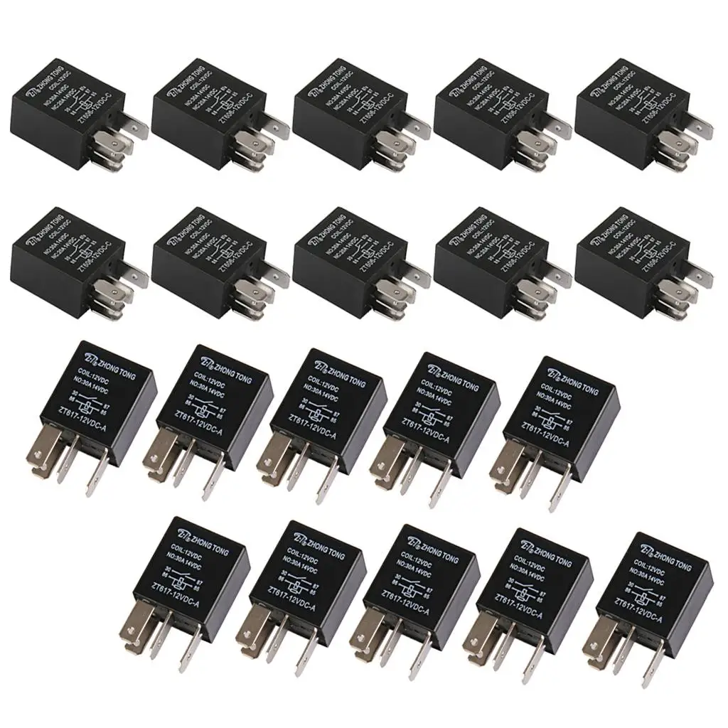 5 Pin SPDT Relay Unit DC 12V Large Capacity Automotive Relay Board Kit for Car Motor Protection Control