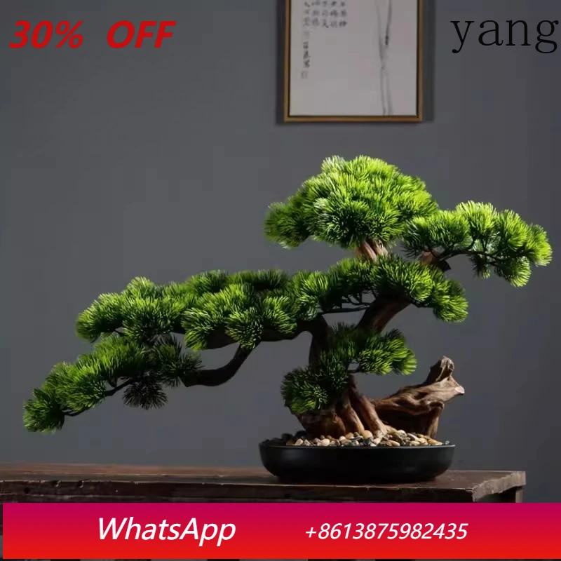 

LTT Simulated Welcome Pine Luo Hansong Bonsai Light Luxury Green Plant Ornament Bionic New Chinese Zen
