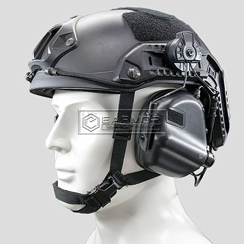 EARMOR-M31H MOD4 Tactical Headset, Noise Canceling, Hearing Protection for FAST Helmets, Rail Adapter, Hunting Headphone