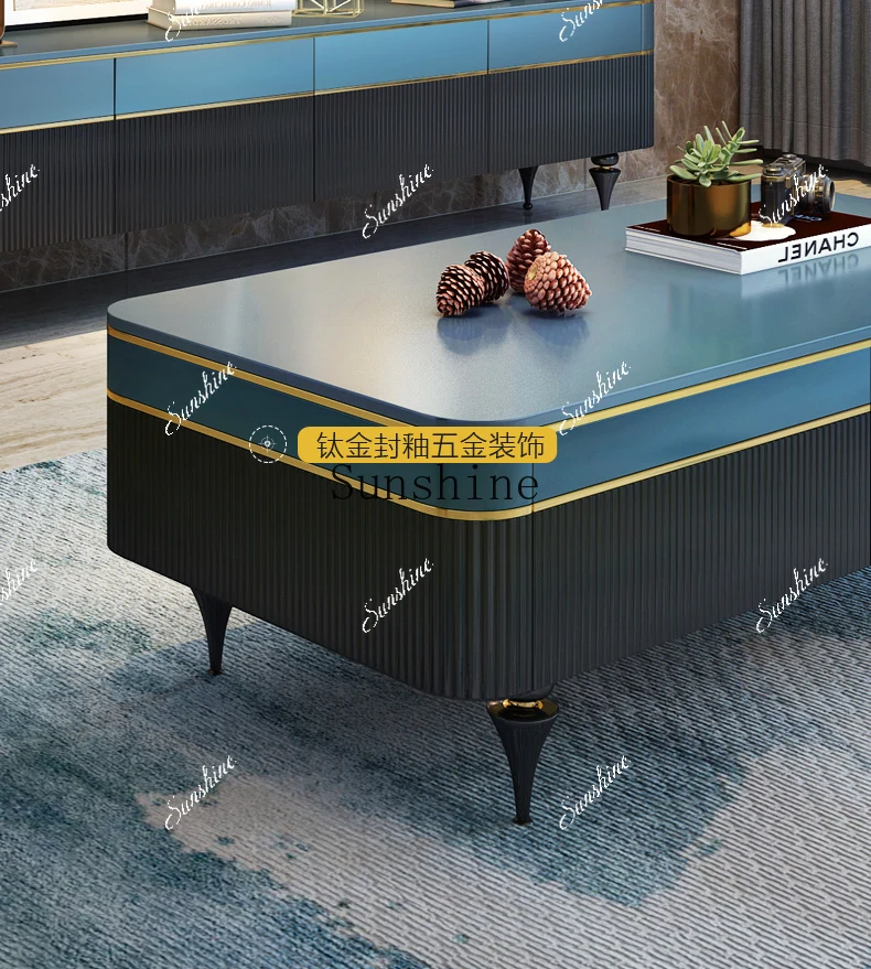 Italian light luxury villa living room can be customized modern simple four coffee table  FT