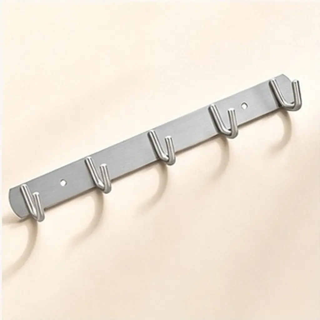 Stainless Steel Towel Hooks Row Wall Mounted for Bathroom Shower Wardrobe Rv Heavy Duty Hanging Organize Clothes Towels Coats