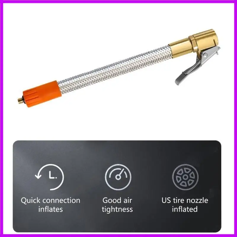 R9CC Tire Inflator Hose Tyre Hose Portable Air Compressor Pipe Stainless Steel Hose