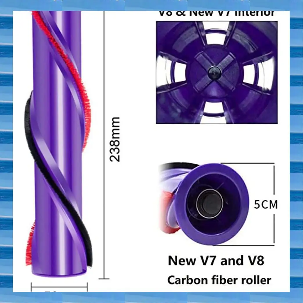 AT53 Brush Roller For Dyson Vacuum Cleaner, Replacement Brush Roll Bar, Compared To Part