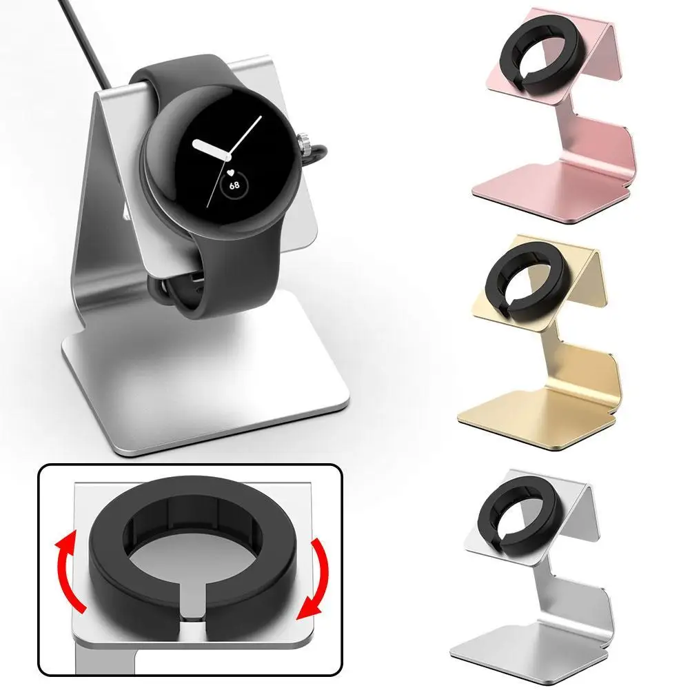 Metal Charger Stand Portable Charging Station Non-Slip Charging Desktop Cable Holder for Google Pixel Watch 2