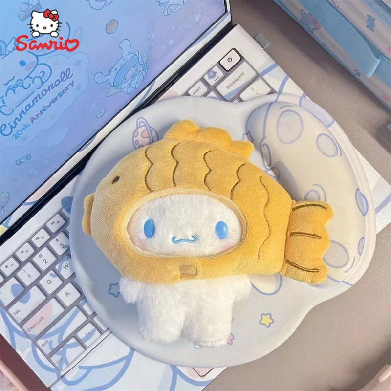 

Fish Hat Cinnamoroll Plush Doll Toy Sanrio Kawaii Stuffed Plushie Taiyaki Doll Cartoon Cute Doll Send Friends Birthday Gift Toy