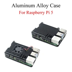 Raspberry Pi Case Aluminum Alloy Case Cover Cooling Protective Box With PWM Fan For Raspberry Pi 5