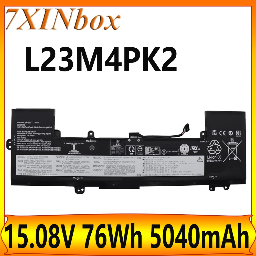 

7XINbox L23M4PK2 L23B4PK2 L23D4PK2 15.08V 76Wh 5040mAh Laptop Battery For Lenovo IdeaPad Slim 5-15IRU9 5-15IRH9 5-15IRH9R Series