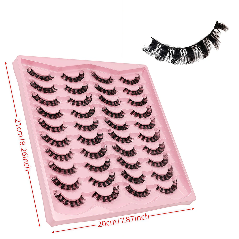 20 Paar hochleistungsfähige DD-Volumen europäische und amerikanische falsche Wimpern, Little Demon Manga Wimpern, Full Strip Hard Curlin