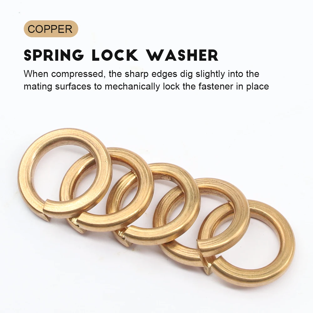 5-50pcs/pack Single Coil Spring Lock Washer for Assembly M2 M2.5 M3 M4 M5 M6 M8 M10 Copper Spring Split Lock Washer GB94