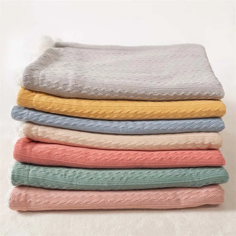 2024 Newborn Baby Blankets Cute Soft Kids Nap Quilt Lamb Warm Baby Comforter Winter Knitted Stroller Blanket Children Bedding