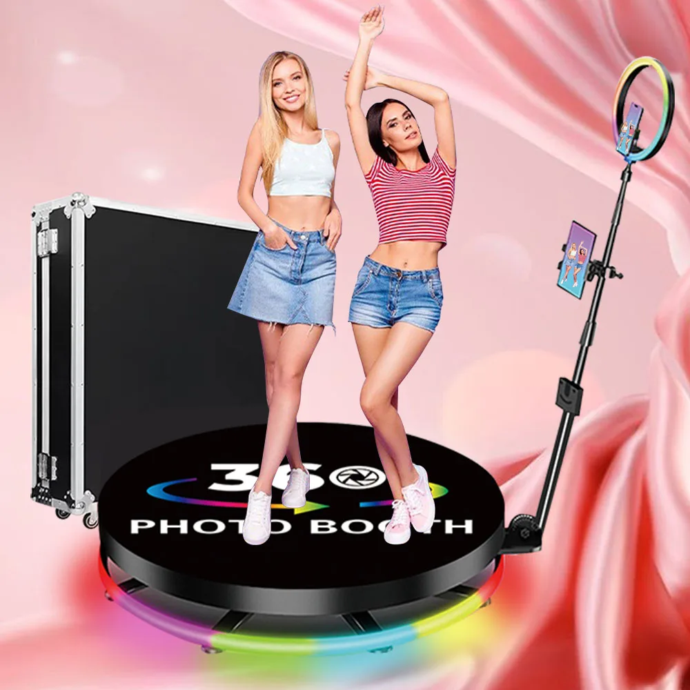 2024 Hot Sale Portable Selfie 360 photo booth machine 100cm 80cm photo booth 360 photo booth