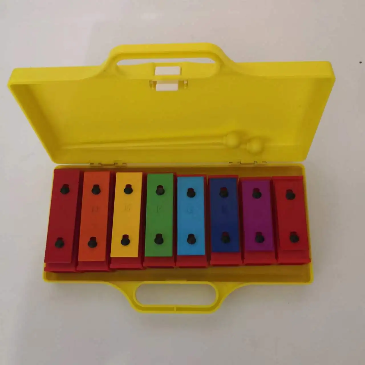 Orff Musical Instruments, Percussion Instruments, Octave Aluminum Plate Piano, Plastic Yellow Box Octave Piano