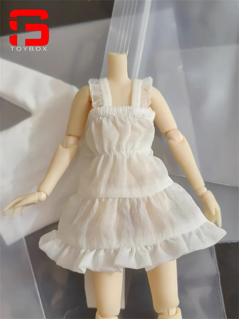 1/12 스케일 여성 군인 레이스 서스펜더 드레스 옷 모델 맞는 6'' 액션 피규어 바디 인형