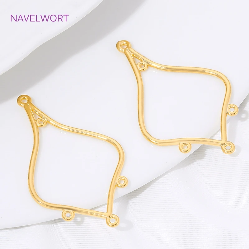 18K Gold Plated Connectors For Jewelry Making Supplies,Brass Connector Charms,Connector For Beads,DIY Earrings Making Findings