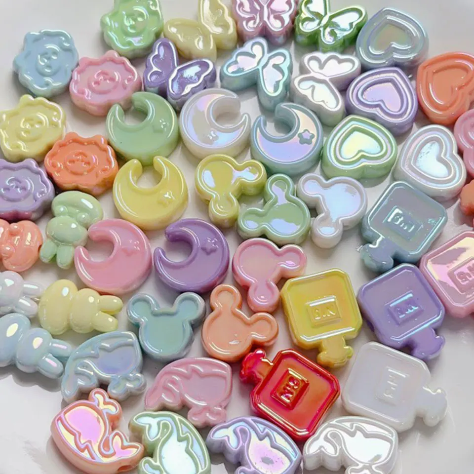 UV Colorful Bow Beads For Jewelry Making Mouse Head Cute Sheep DIY Decorations Bracelet Necklace Accessories Phone Chain Charms