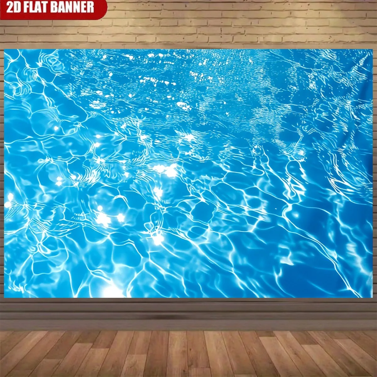 Blue Water Ripple Caustics Tapestry Polyester Wall Hanging Abstract Ocean Nautical Pool Decor Coastal Bathroom Home Art Accent