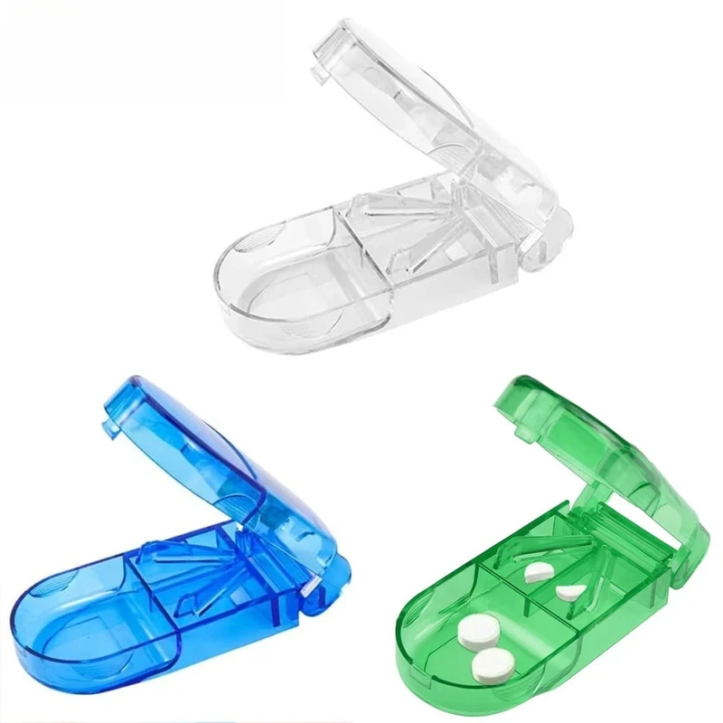 1-3pc Pill Cutter Medicine Split Box Portable Storage Crusher Travel Home Pill Box Mini Divider Compartment Pill Cutter Case