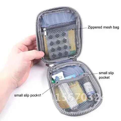 1Pcs Mini Kit Portable Camping Survival Bag Travel Outdoor Cationic Fabric Multipurpose Pill Medicine Storage Bag