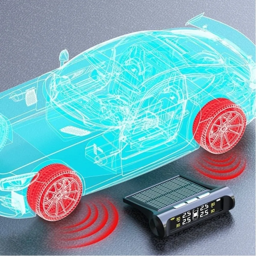 

Система контроля давления в шинах TPMS, цифровой ЖК-дисплей, внешний датчик, монитор давления в шинах, солнечная энергия, безопасность вождения