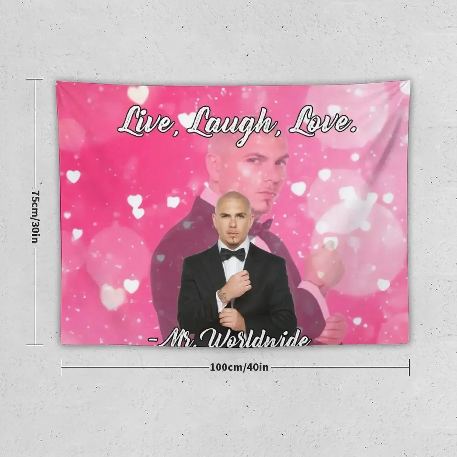 Mr Worldwide Says to Live Laugh Love Pink Smile Tapestry Home Decoration Wall Mural Tapestry