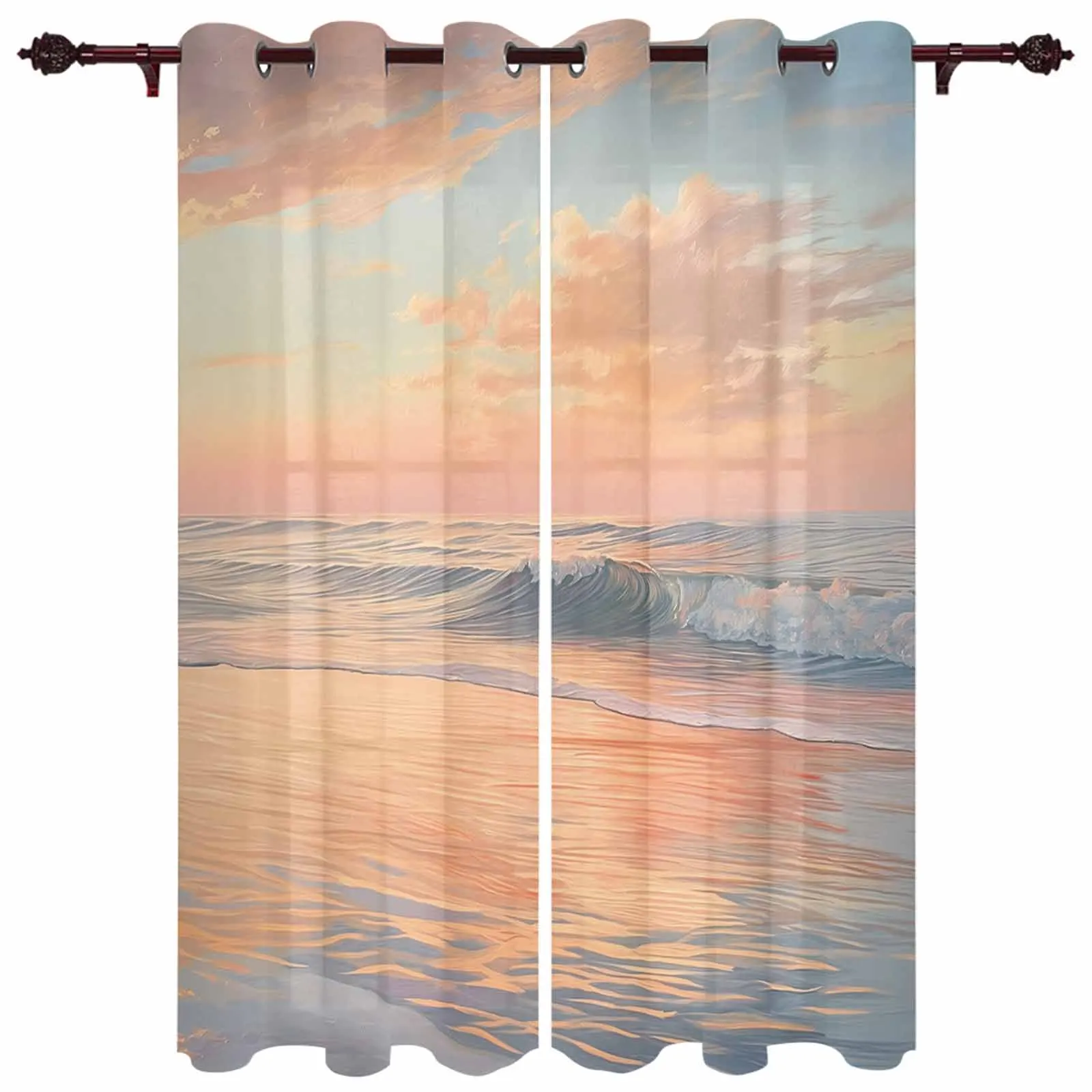 Clouds In The Seaside Sky Modern Window Curtains for Living Room Bedroom Curtain Home Decor Balcony Drapes