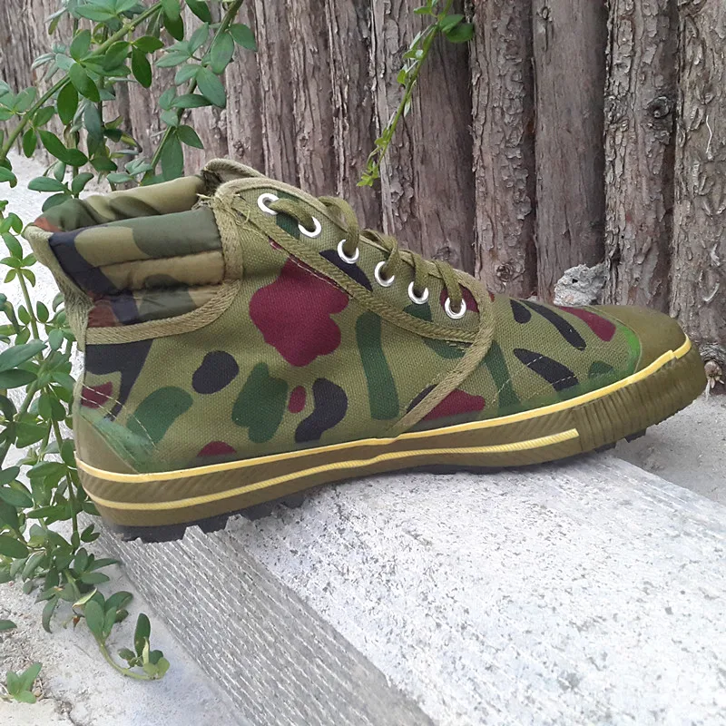Men's and Women's Canvas Shoes Training Antiskid Shoe Wear-Resistant Rubber Shoes Army