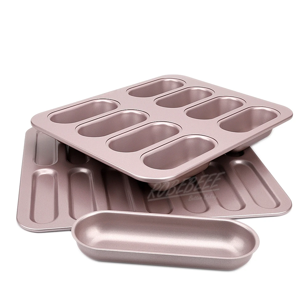 Different Long Oval Shape Nonstick Carbon Steel Hotdog Mold Lightning Eclair Molde Cheese Tart Mould DIY Home Bakeware Gadgets