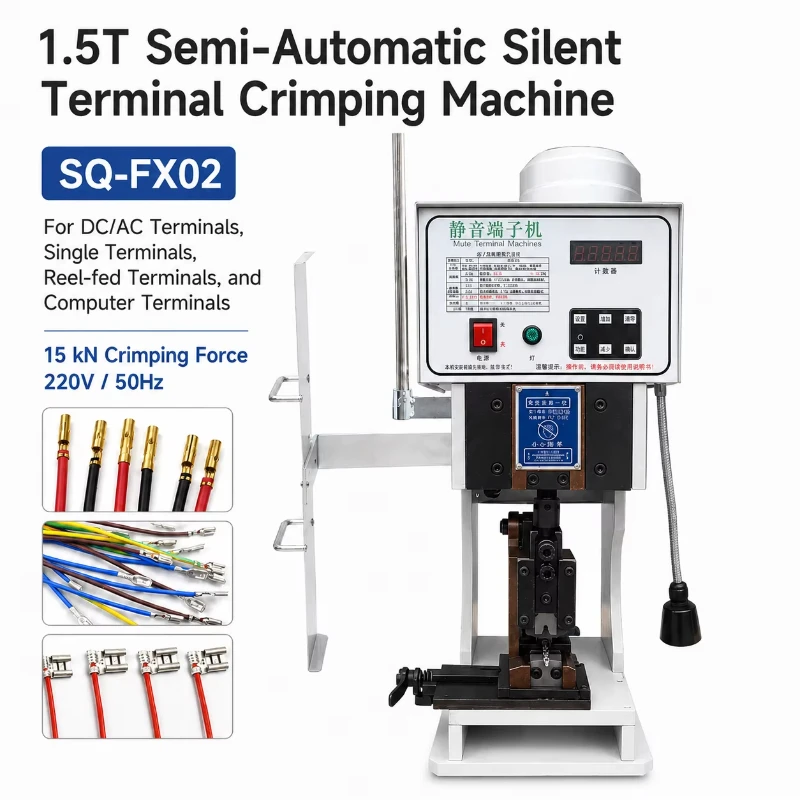Super Mute Semi Automatic Cable Terminal Crimping Machine & Tool SQ-BJYJ6102 15KN Force