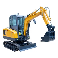 Customize 2.5t Excavator Diesel Engine Mini Digger With Cab Farm Equipment Mini Excavator 2 ton Compact Bagger With Bucket HW25