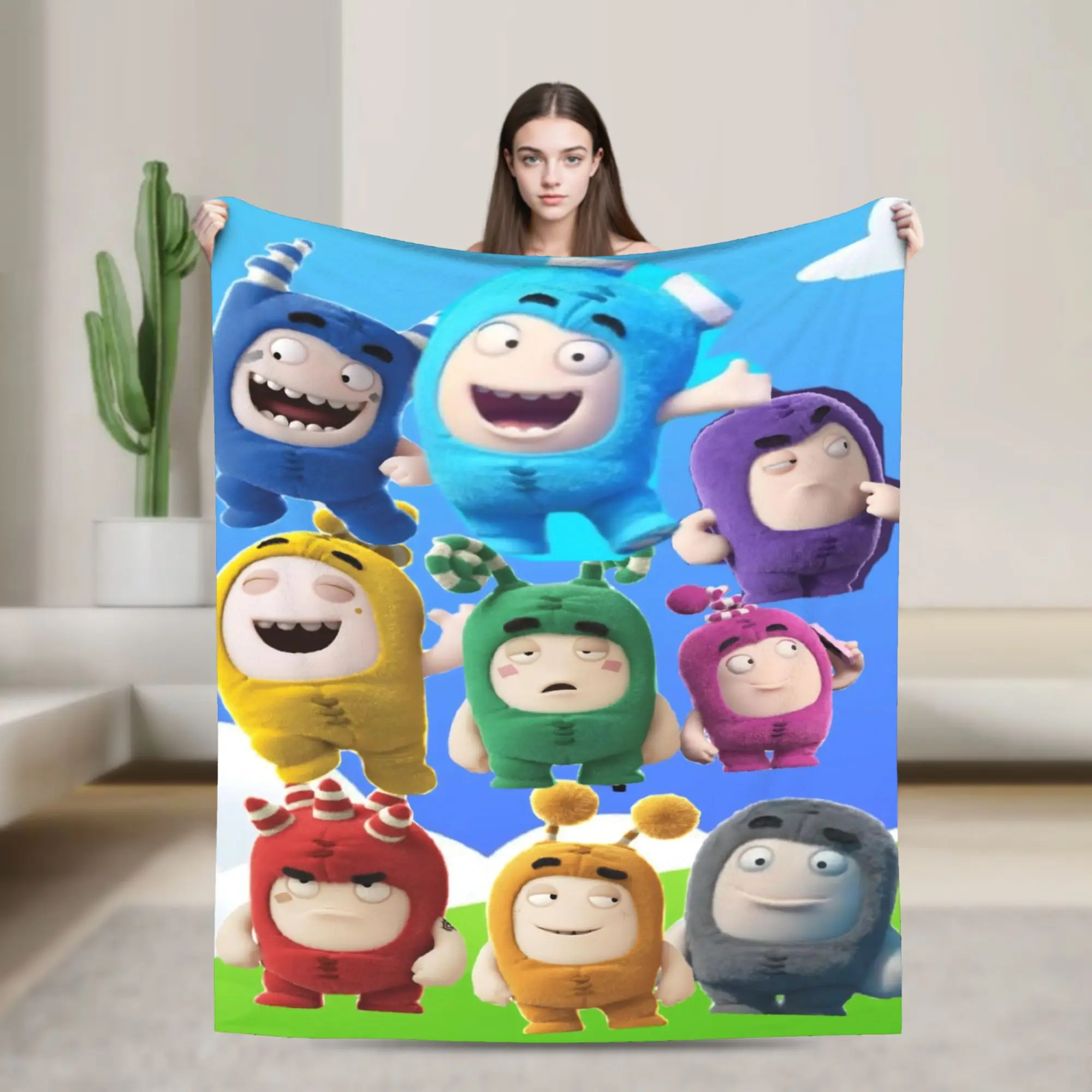 Oddbodse Animated Comedy Blanket Coral Fleece Plush Fuse Pogo Bubbles Jeff Slick Zee Lulu Throw Blankets for Car Couch Bed Rug