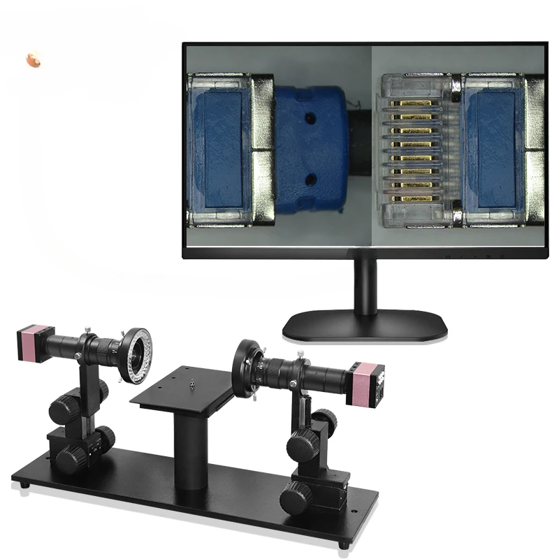 Double Lens Horizontal Microscope, Bidirectional Flatness Detector, Connector Component Flatness Microscope