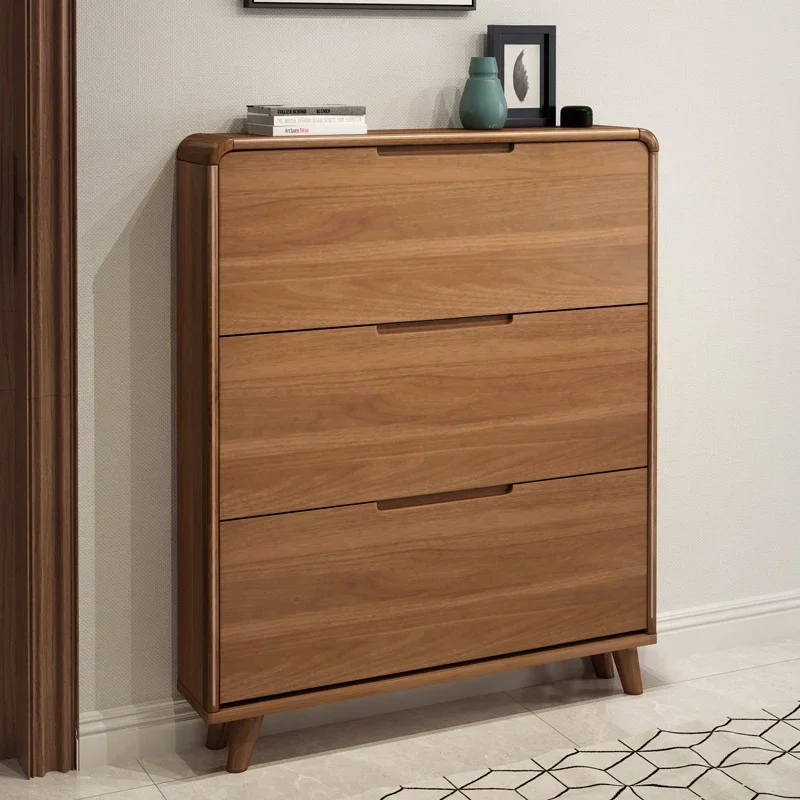 

Simple Narrow Shoe Cabinet Ultra-thin Wooden Tip Capacity Bucket Modern Style Large Cabinet Hall Zapateros Home Furniture