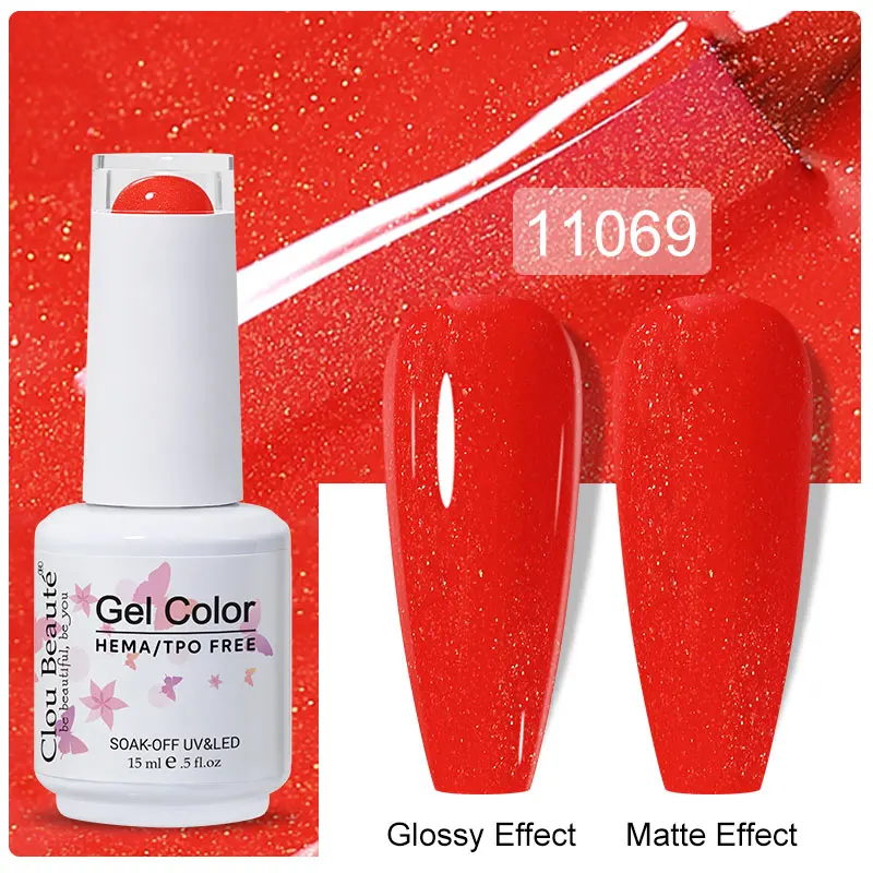 Clou Beaute 15 ml Gel Nagellak Semi-permanente Hybride Zwart Rode Kleur Gel Polish Nail Art UV Nagel emaille Vernis Nagelbenodigdheden