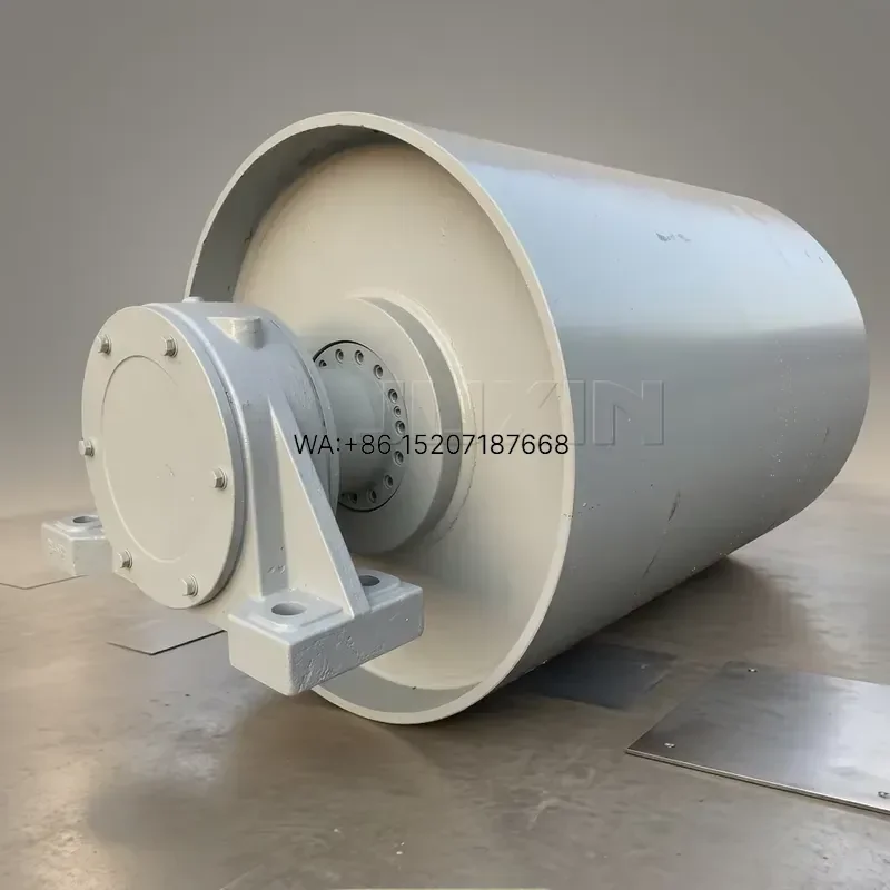 Wmwmnu Factory Price Drive Head Pulley Conveyor Tail Drum Rubber Coated for Belt Conveyor System in Mining Quarry Aggregate