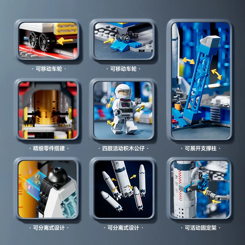 Hands-onabilityCompatible Lego Building Block จีนกระสวยอวกาศเปิดตัวรุ่นรถเด็กปริศนาประกอบของเล่นเด็กของขวัญ