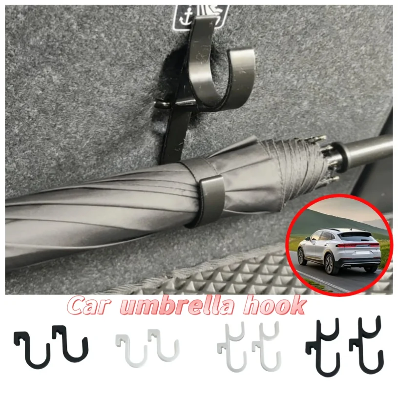 2PCs Car Umbrella Holder Car Trunk Hook Umbrella Mount Towel Hooks Universal Internal Storage Organizer Holder