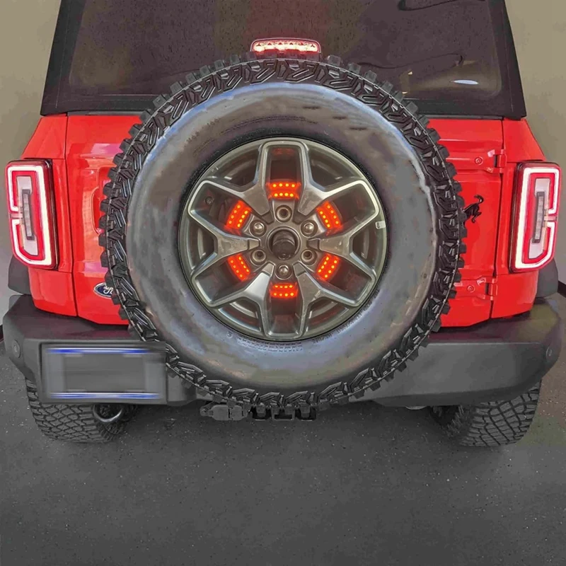 Spare Tire Brake Light Red LED Third 3Rd Brake Light Rear Tail Wheel Light Component For Ford Bronco 2021 2022 2023 2/4-Door