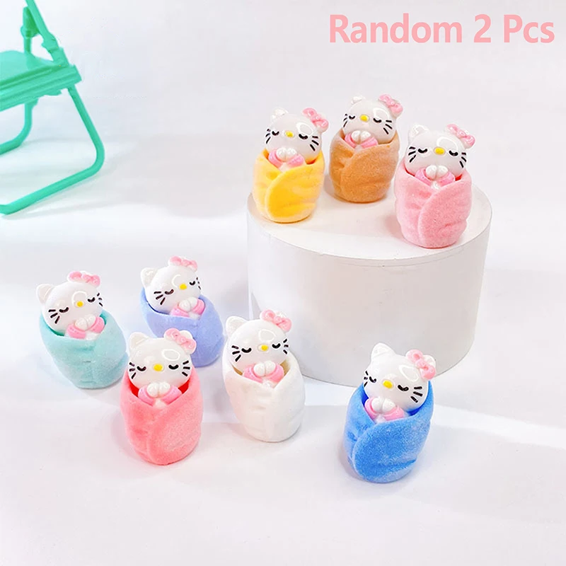 Reunindo desenhos animados 3D Sanrio Pom Purin Forma Boneca Resina Pingente, Jóias DIY, Brinco Vestuário Chaveiro Acessórios, 2pcs