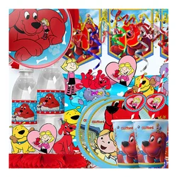 Clifford The Big Red Dog Kids Birthday Party Background Banner Photography Decoration Props Baby Shower Disposable Tableware