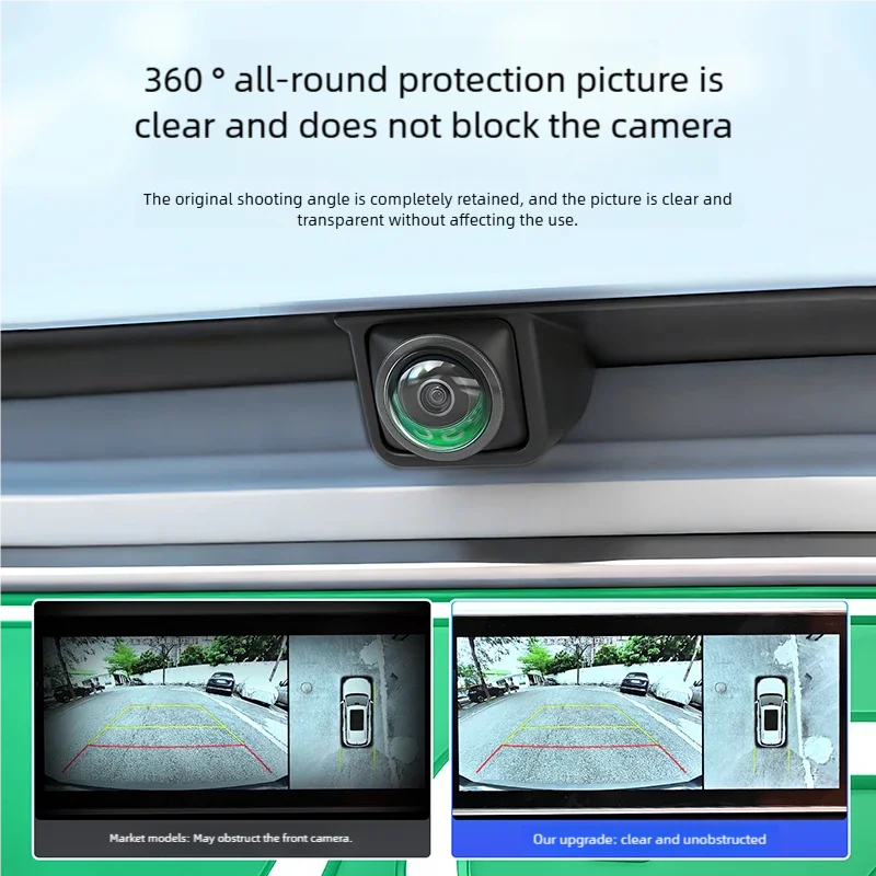 2PCS Car Camera Protective Cover Front Bumper Camera Anti-Scratch Shield Lens Guard PC Protective Cover Kits