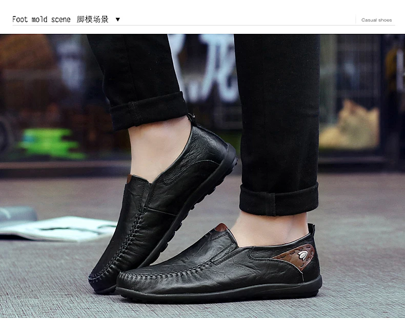 

Luxury Brand Comfortable Men Casual Driving Shoes Plus Size 37-47 Leather Men Fashion Leather High Quality