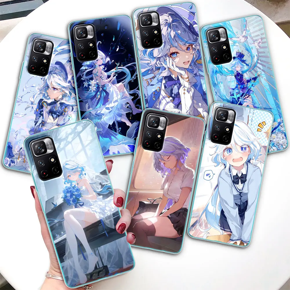 Focalors Genshin Impact Furina Case for Xiaomi Redmi Note 12 11 Pro Plus 11S 10 7 8 9 10 10S 8T 9S 9T 11T 11E Soft Phone Cover