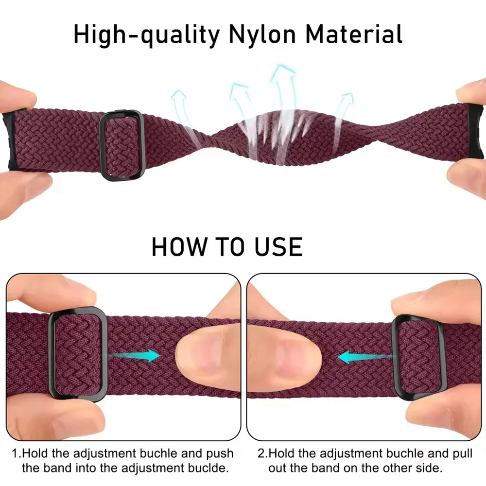 Braided Solo loop Strap for Samsung Galaxy Watch 8/8 classic 40mm 44mm 46mm Elastic Nylon correa bracelet Samsung watch 8 band